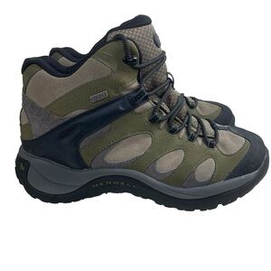 Merrell Reflex 3 Mid Select Dry J77274 Tan Moss Suede Trail Hiking Shoes Size 10